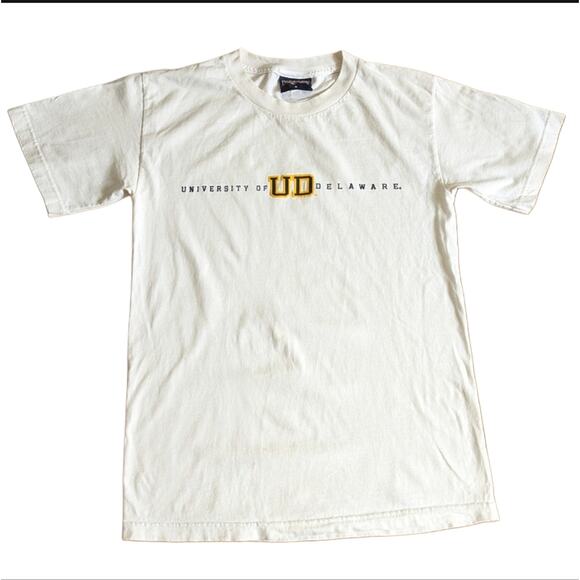 Vintage Jansport 90s Y2K University Of Delaware Collegiate White Cotton Shirt - Picture 1 of 4